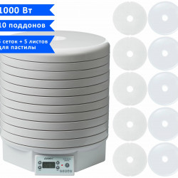 Сушилка (дегидратор) для овощей, фруктов, мяса, рыбы Ezidri Ultra FD1000 Digital (10 поддонов, 5 сеток и 5 листов для пастилы)